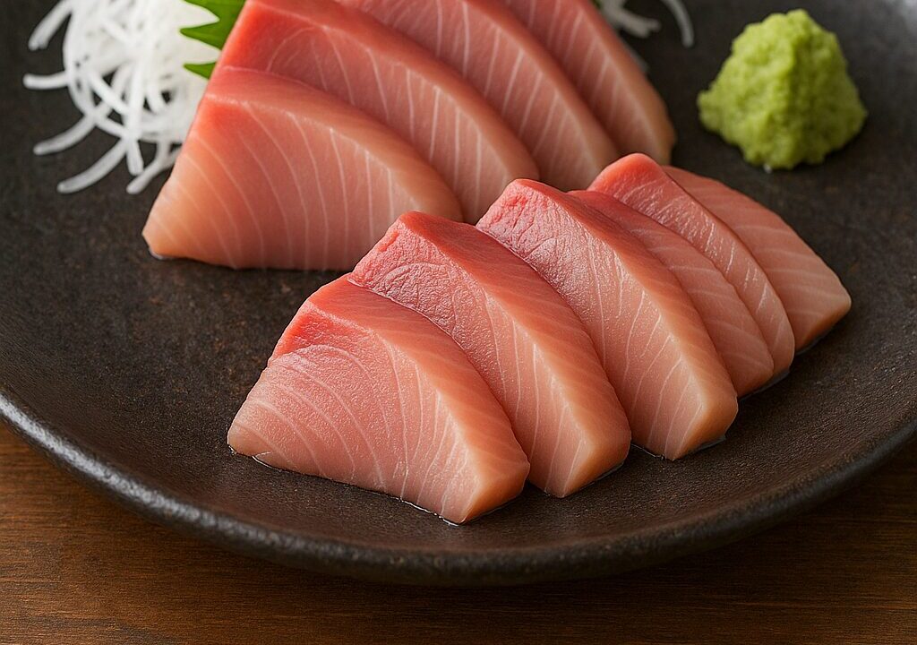 釣り上げたカサゴを手に持ったところ。口に赤いワームが掛かっている