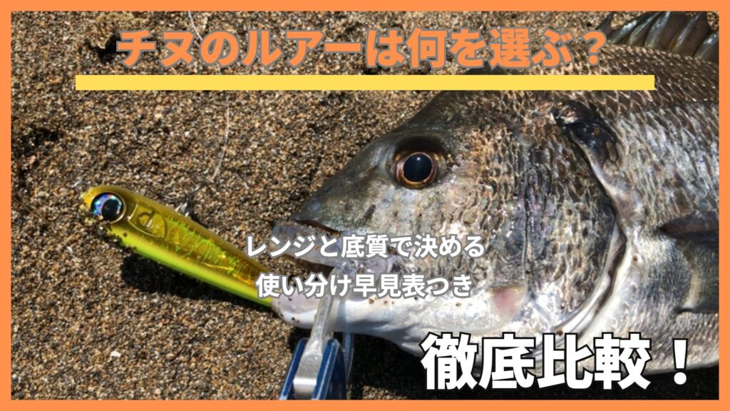 砂の上のクロダイと、口に掛かったルアー