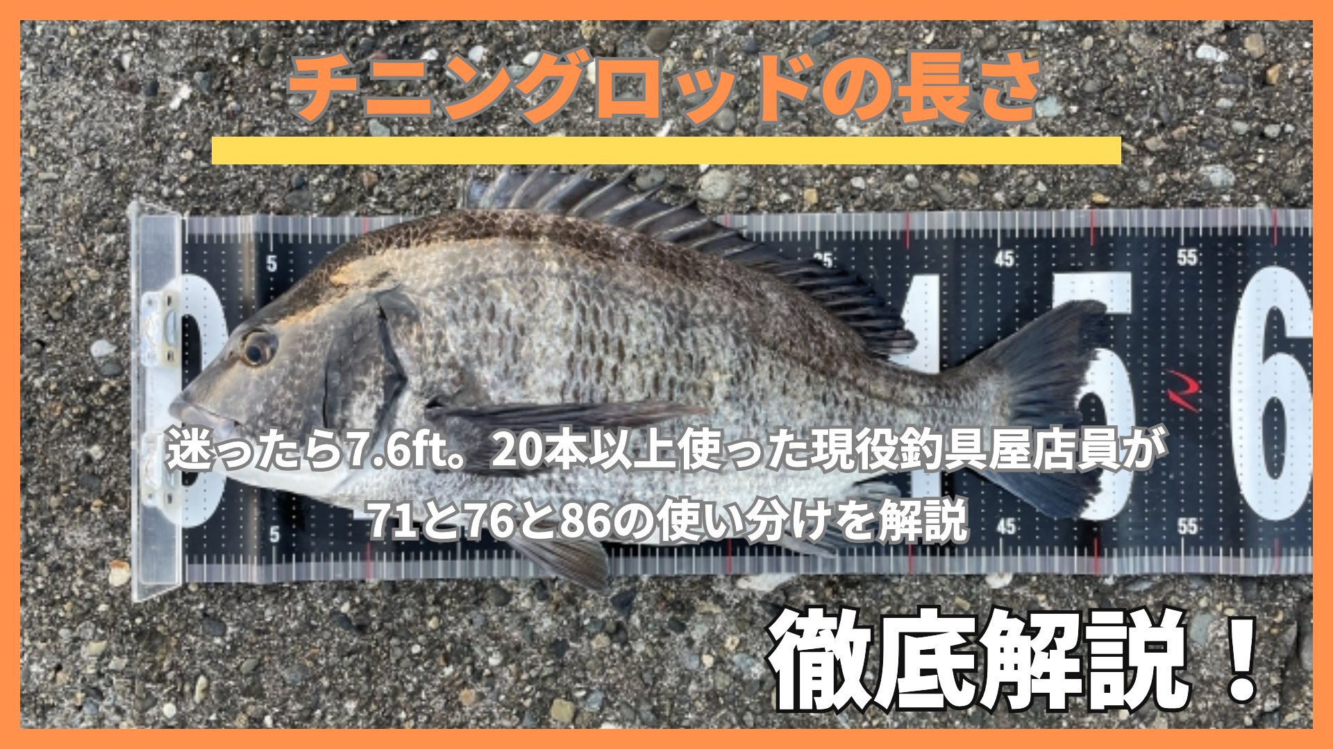 チニングロッドの長さ|メジャーで計測したクロダイ