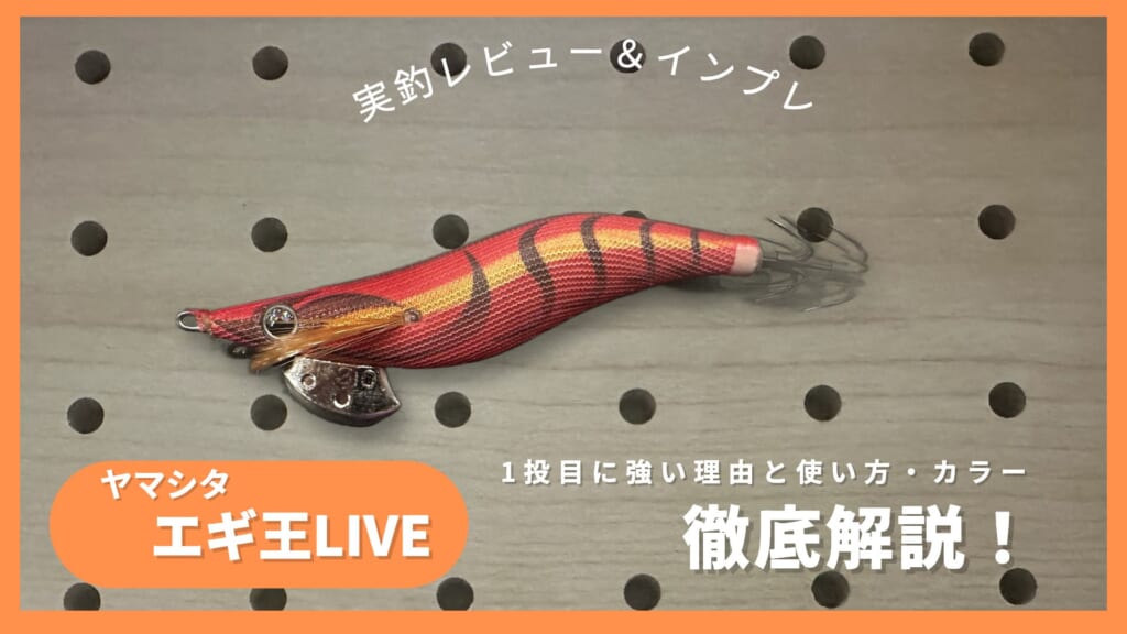 有孔ボードの上に置いたエギ王LIVE パッションレッド。ヤマシタ エギ王LIVE、1投目に強い理由と使い方・カラーを徹底解説